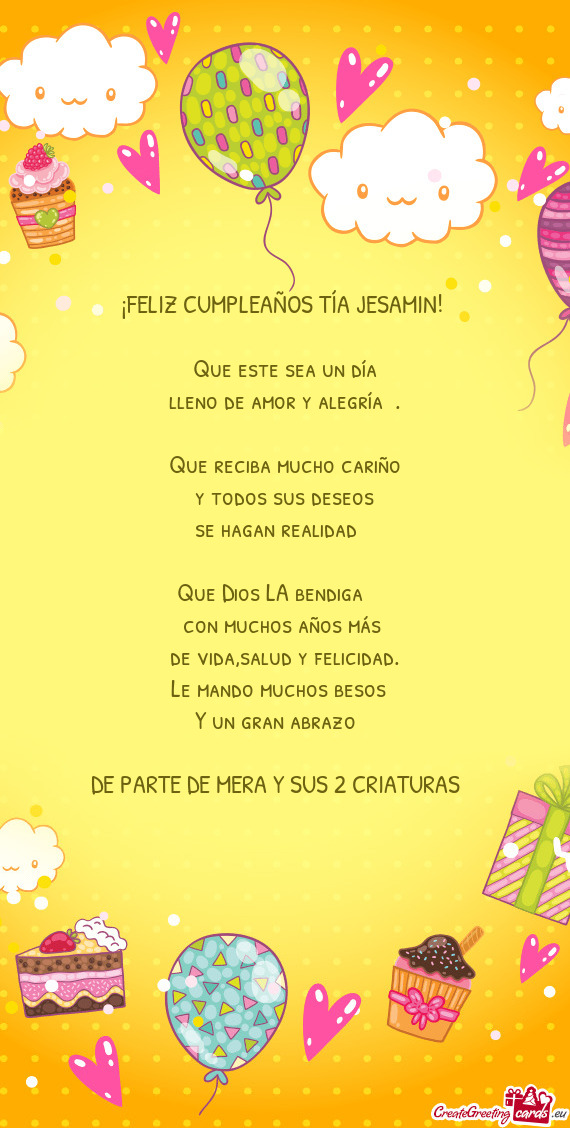 ¡FELIZ CUMPLEAÑOS TÍA JESAMIN!🥳