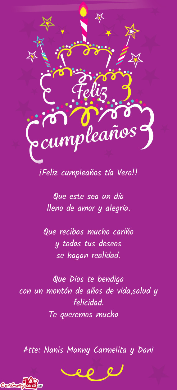 ¡Feliz cumpleaños tía Vero