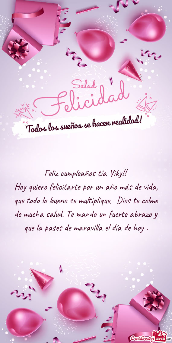 Feliz cumpleaños tía Viky