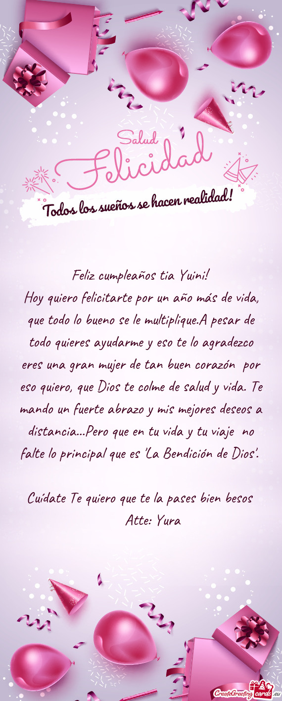 Feliz cumpleaños tia Yuini