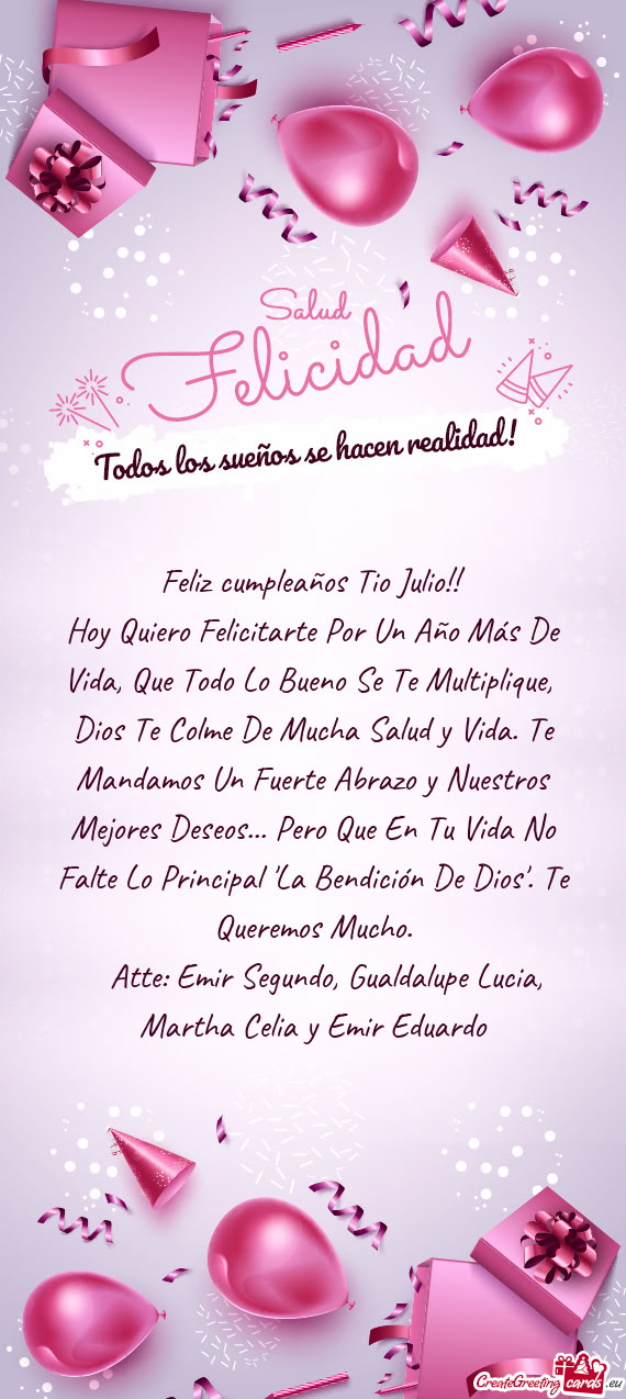 Feliz cumpleaños Tio Julio