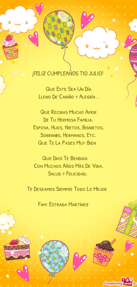 ¡FELIZ CUMPLEAÑOS TIO JULIO!🥳