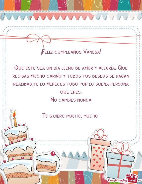 ¡Feliz cumpleaños Vanesa