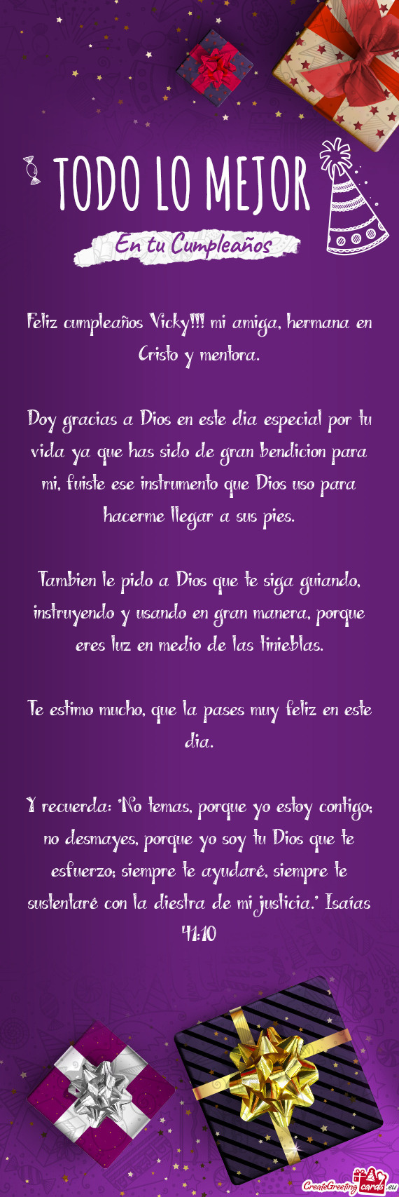 Feliz cumpleaños Vicky!!! mi amiga, hermana en Cristo y mentora