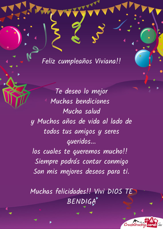 Feliz cumpleaños Viviana