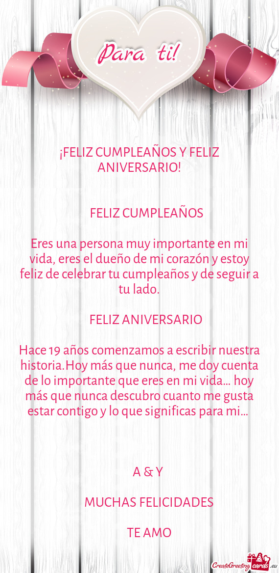 ¡FELIZ CUMPLEAÑOS Y FELIZ ANIVERSARIO