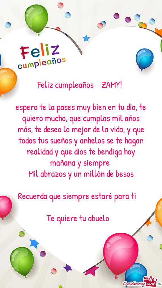 Feliz cumpleaños ZAMY