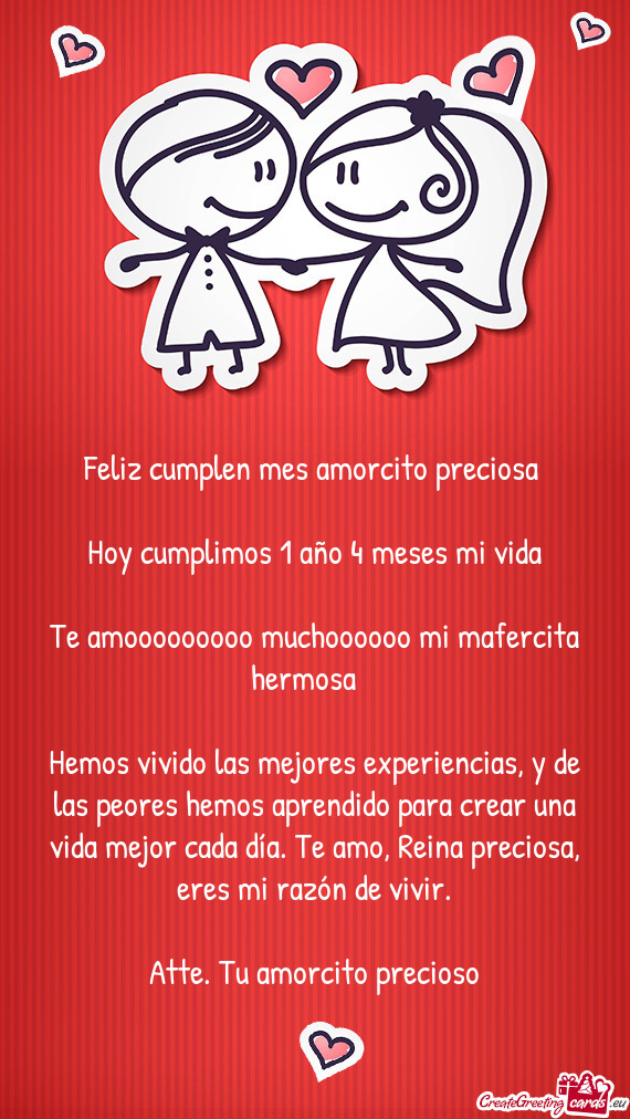 Feliz cumplen mes amorcito preciosa