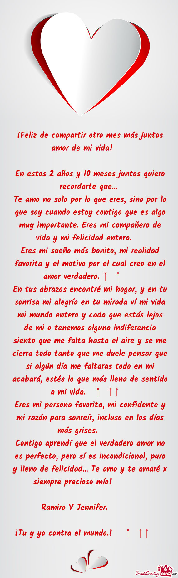 ¡Feliz de compartir otro mes más juntos amor de mi vida!🥰💕