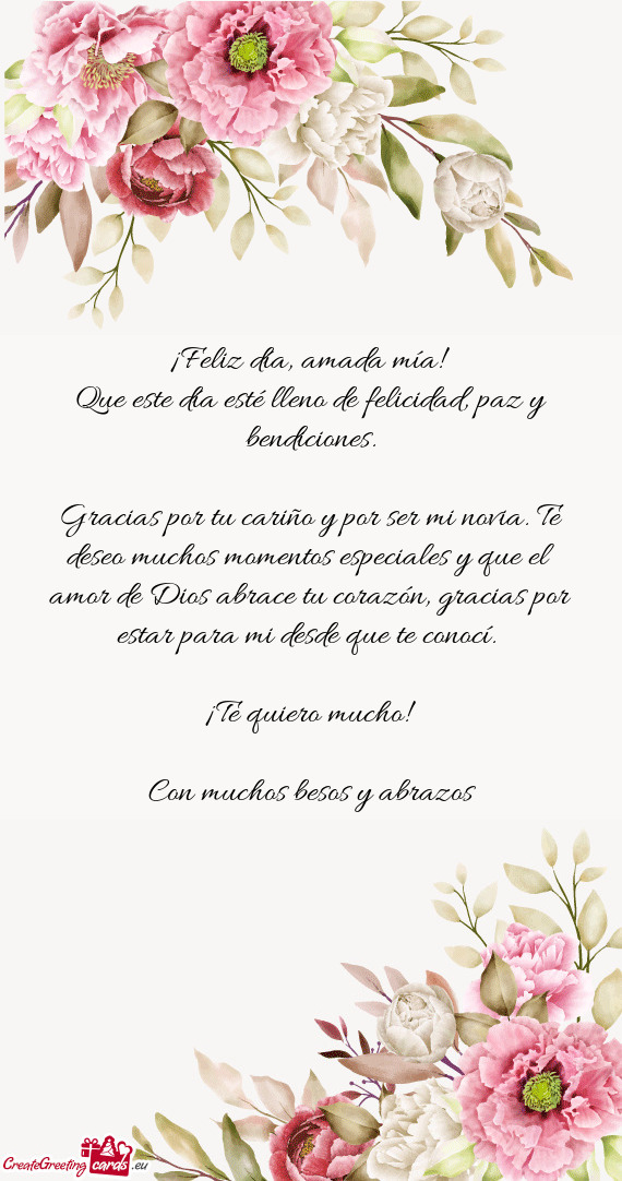 ¡Feliz día, amada mía