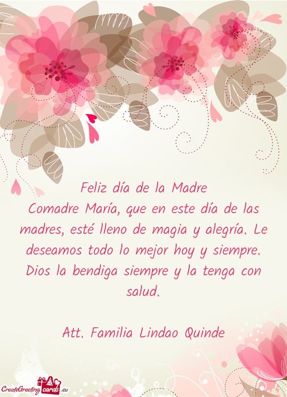 Feliz día de la Madre