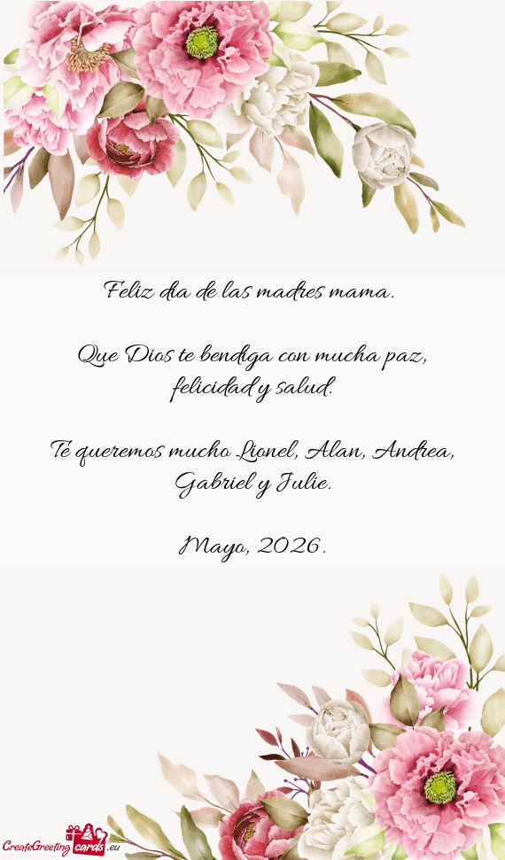 Feliz dia de las madres mama