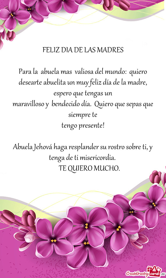 FELIZ DIA DE LAS MADRES