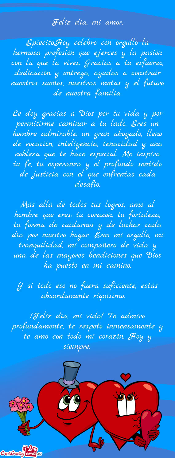 Feliz día, mi amor