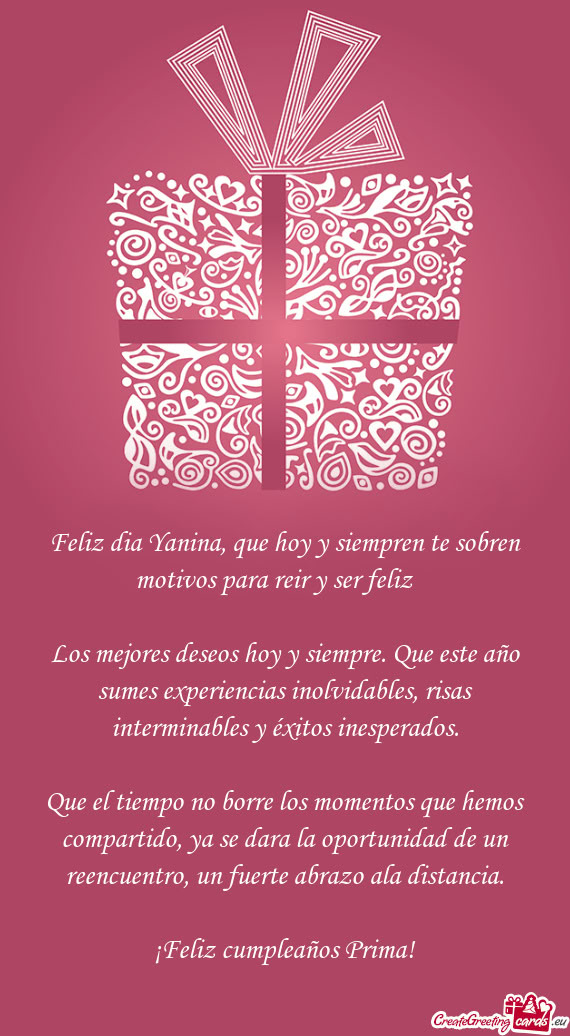 Feliz dia Yanina, que hoy y siempren te sobren motivos para reir y ser feliz🥳