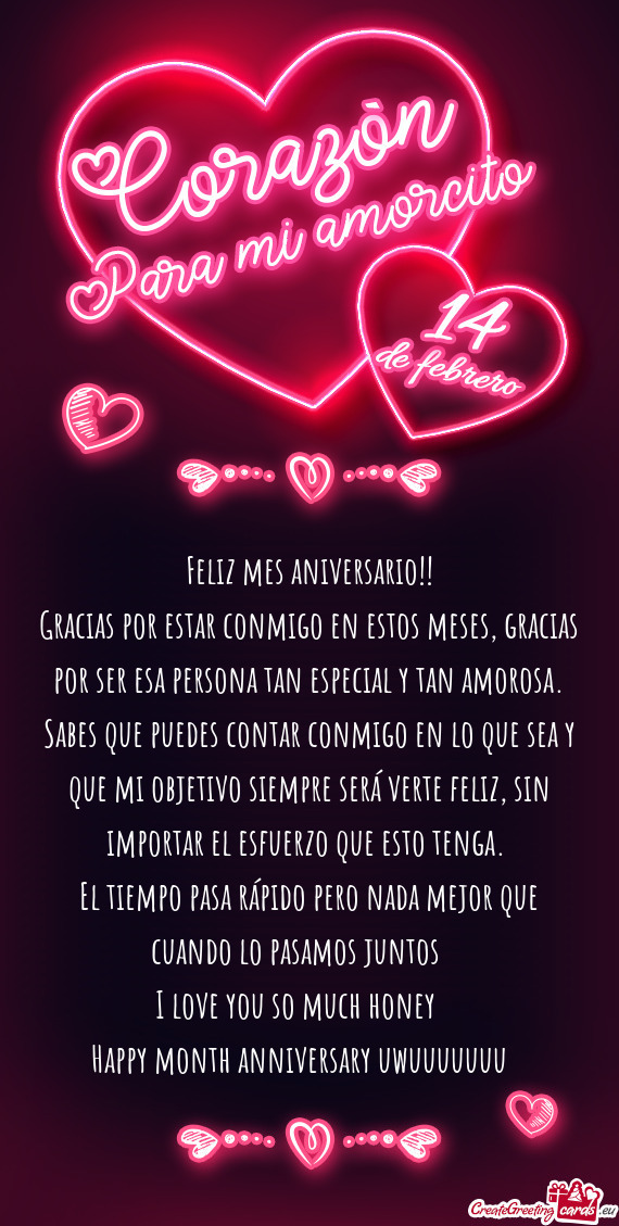 Feliz mes aniversario