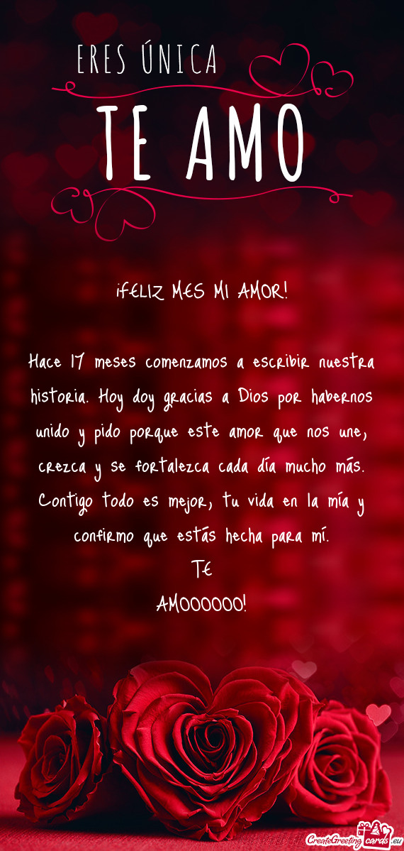 ¡FELIZ MES MI AMOR