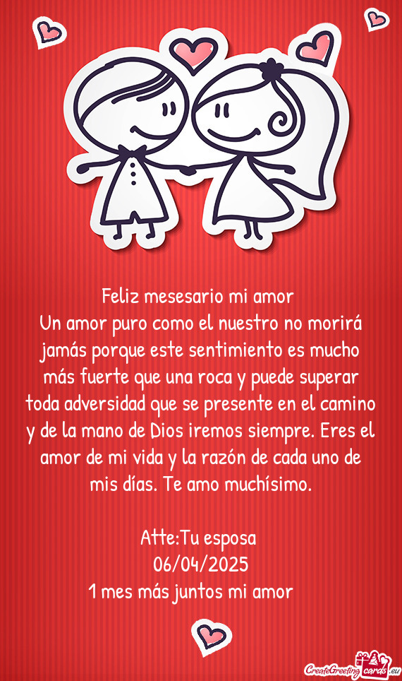 Feliz mesesario mi amor