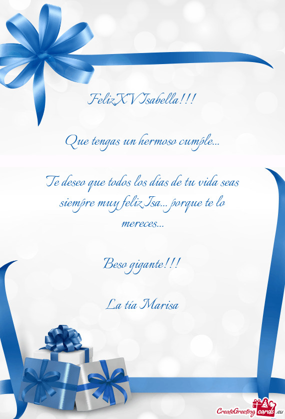Feliz XV Isabella
