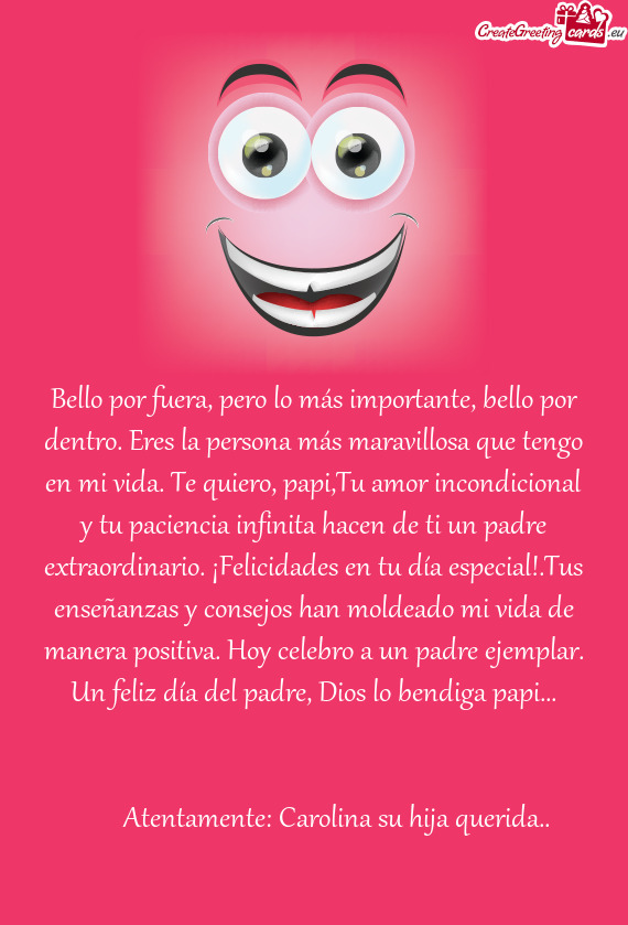 Go en mi vida. Te quiero, papi,Tu amor incondicional y tu paciencia infinita hacen de ti un padre ex