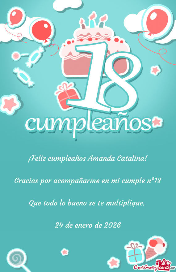 Gracias por acompañarme en mi cumple n°18