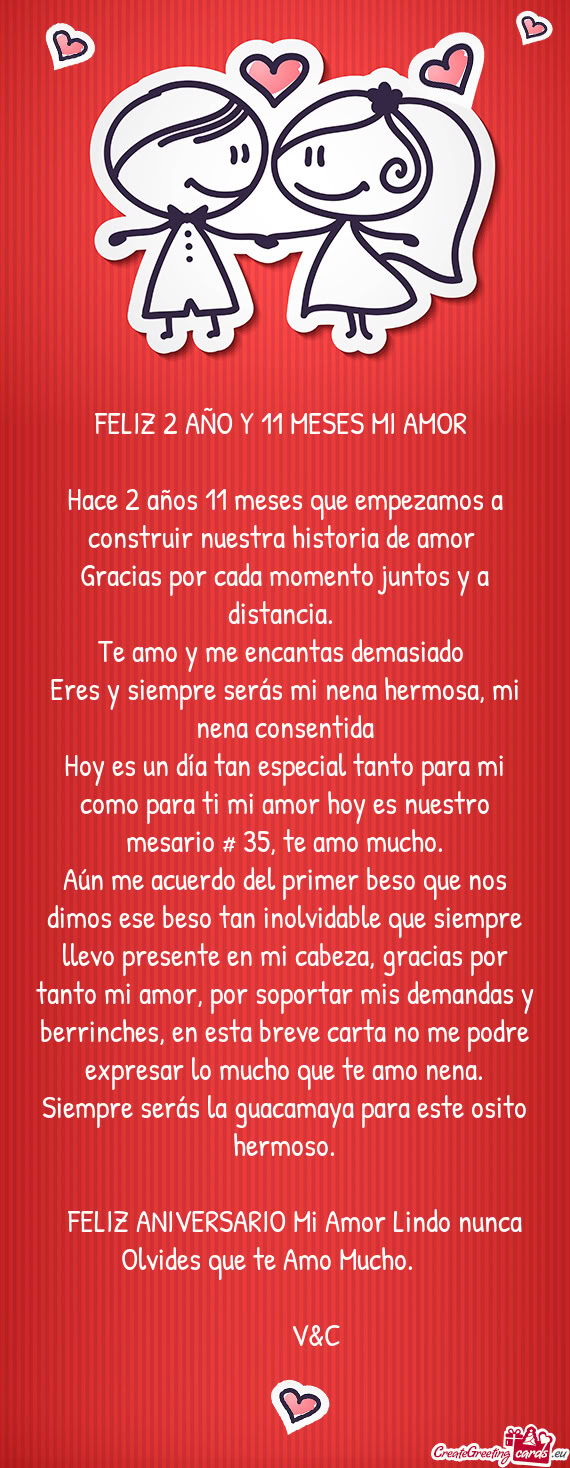 Gracias por cada momento juntos y a distancia