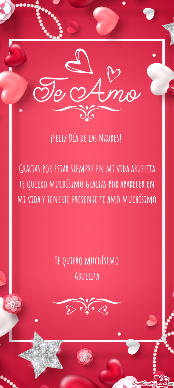 Gracias por estar siempre en mi vida abuelita te quiero muchísimo gracias por aparecer en mi vida y