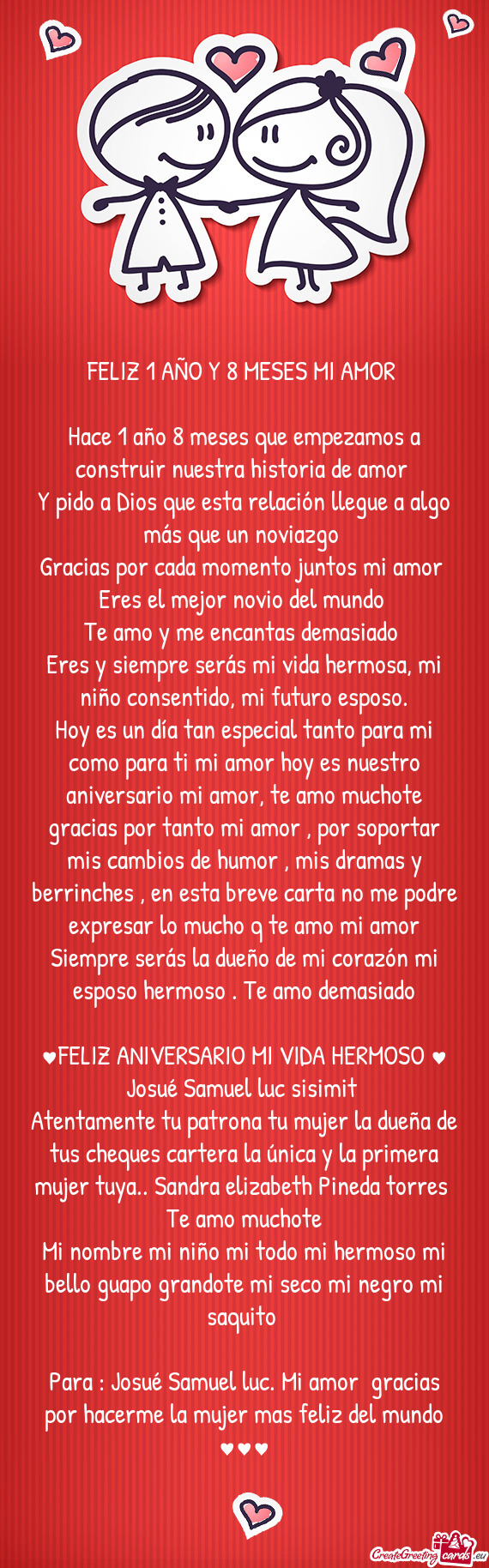 Gracias por tanto mi amor , por soportar mis cambios de humor , mis dramas y berrinches , en esta br