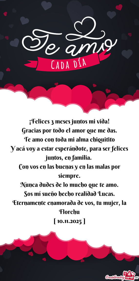 Gracias por todo el amor que me das