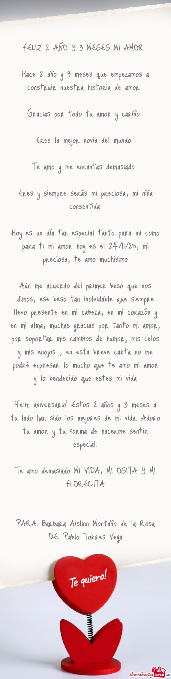 Gracias por todo tu amor y cariño