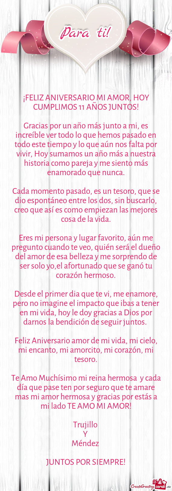 Gracias por un año más junto a mi, es increíble ver todo lo que hemos pasado en todo este tiempo