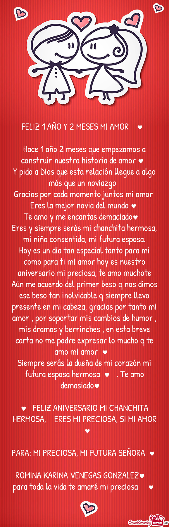 Hace 1 año 2 meses que empezamos a construir nuestra historia de amor ♥️😍