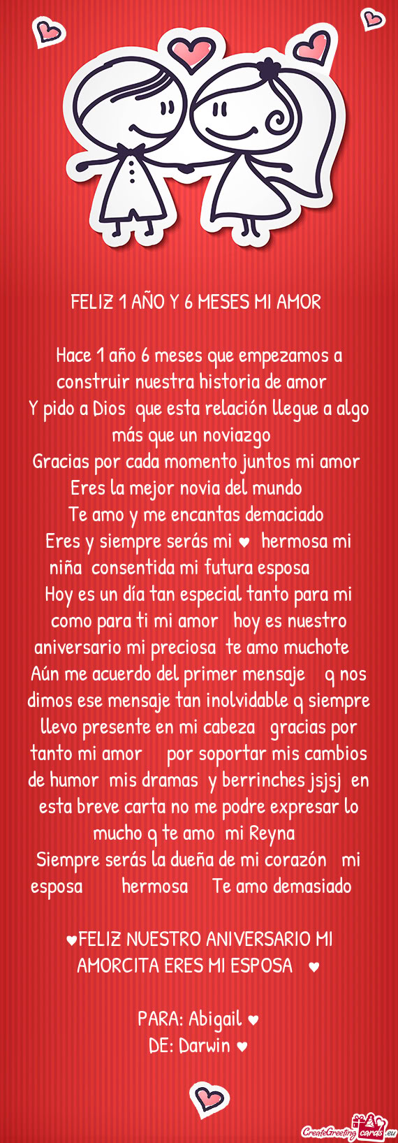 Hace 1 año 6 meses que empezamos a construir nuestra historia de amor❤️
