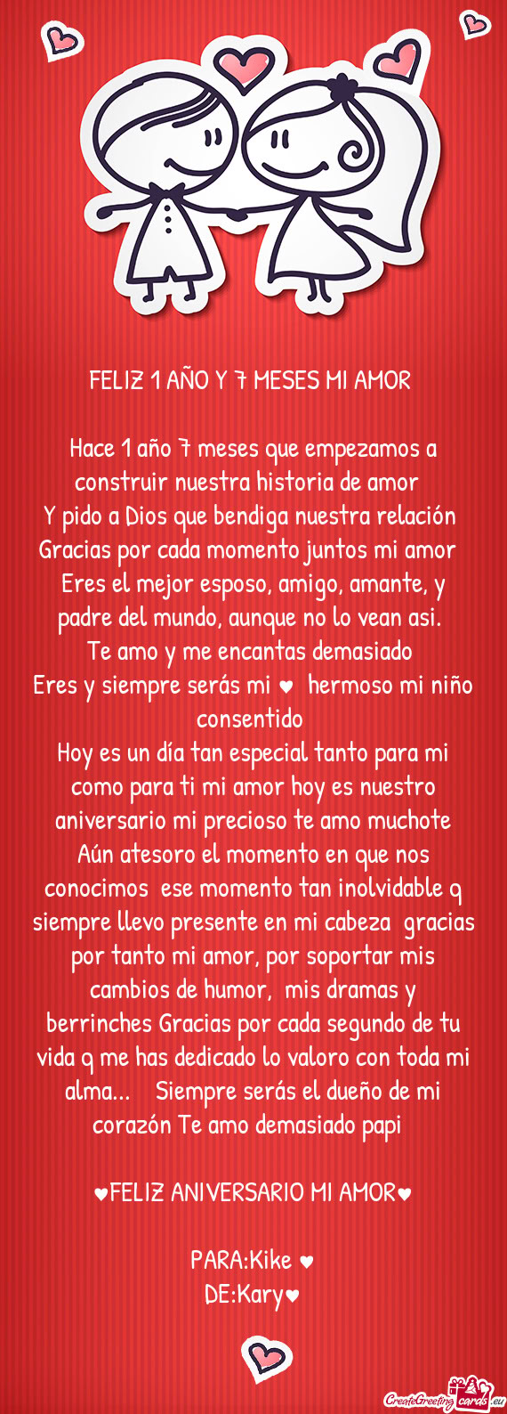 Hace 1 año 7 meses que empezamos a construir nuestra historia de amor💖