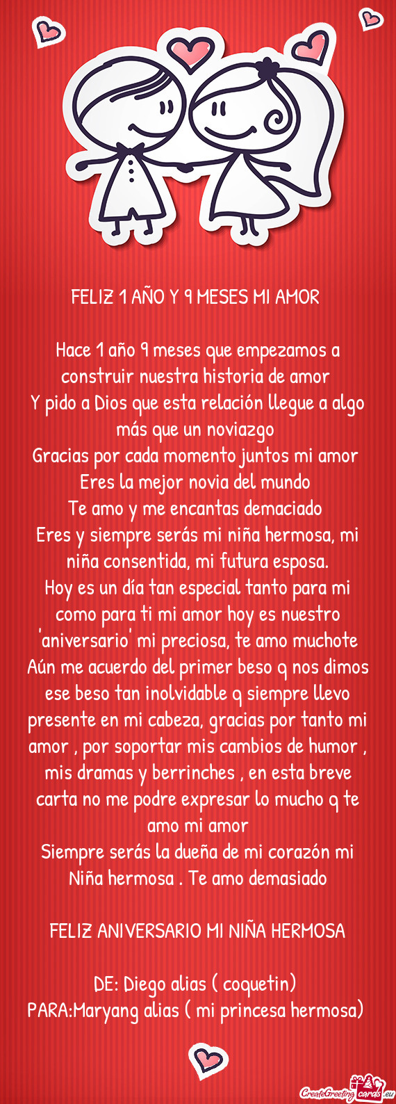 Hace 1 año 9 meses que empezamos a construir nuestra historia de amor