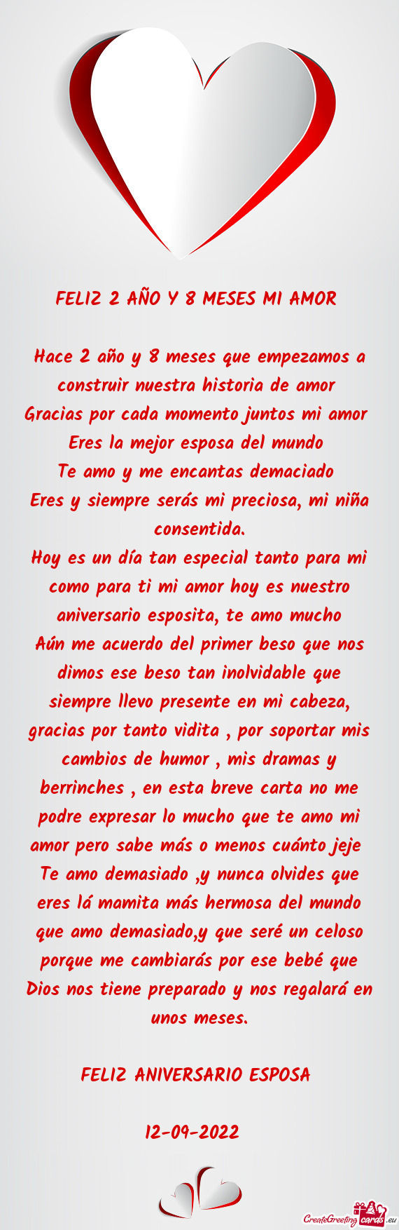 Hace 2 año y 8 meses que empezamos a construir nuestra historia de amor