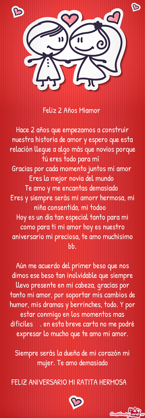 Hace 2 años que empezamos a construir nuestra historia de amor y espero que esta relación llegue a