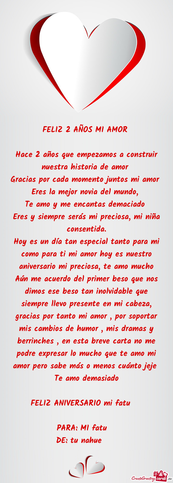 Hace 2 años que empezamos a construir nuestra historia de amor