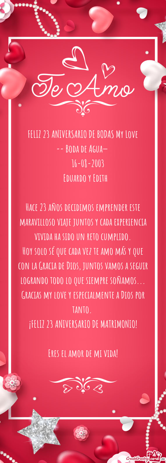Hace 23 años decidimos emprender este maravilloso viaje juntos y cada experiencia vivida ha sido un