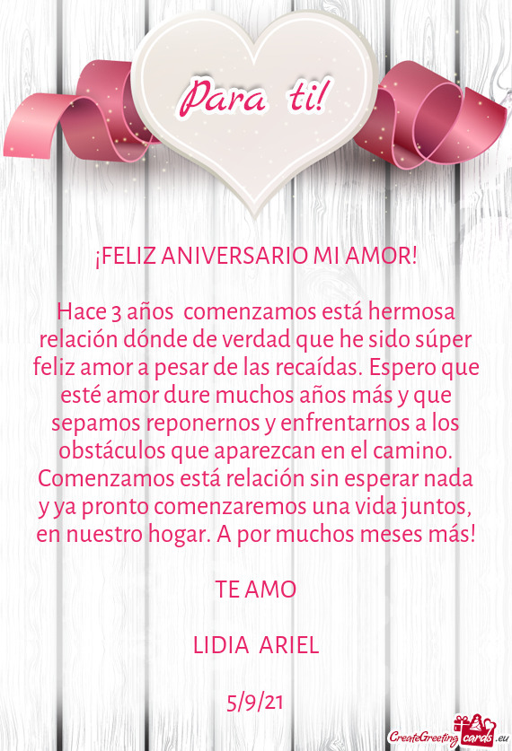 Hace 3 años comenzamos está hermosa relación dónde de verdad que he sido súper feliz amor a pe