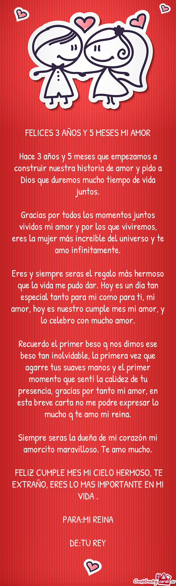 Hace 3 años y 5 meses que empezamos a construir nuestra historia de amor y pido a Dios que duremos