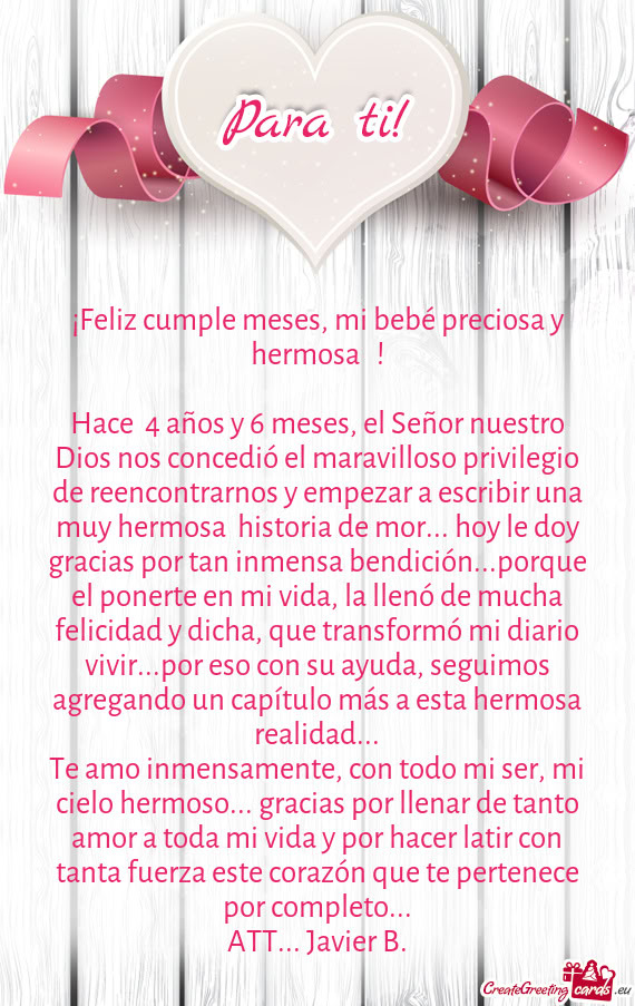 Hace 4 años y 6 meses, el Señor nuestro Dios nos concedió el maravilloso privilegio de reencontr