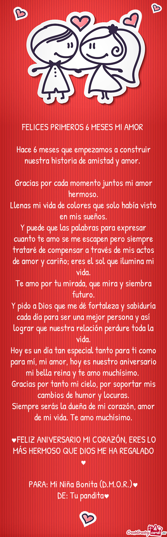 Hace 6 meses que empezamos a construir nuestra historia de amistad y amor