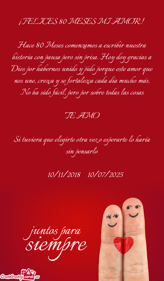 Hace 80 Meses comenzamos a escribir nuestra historia con pausa pero sin prisa. Hoy doy gracias a Dio