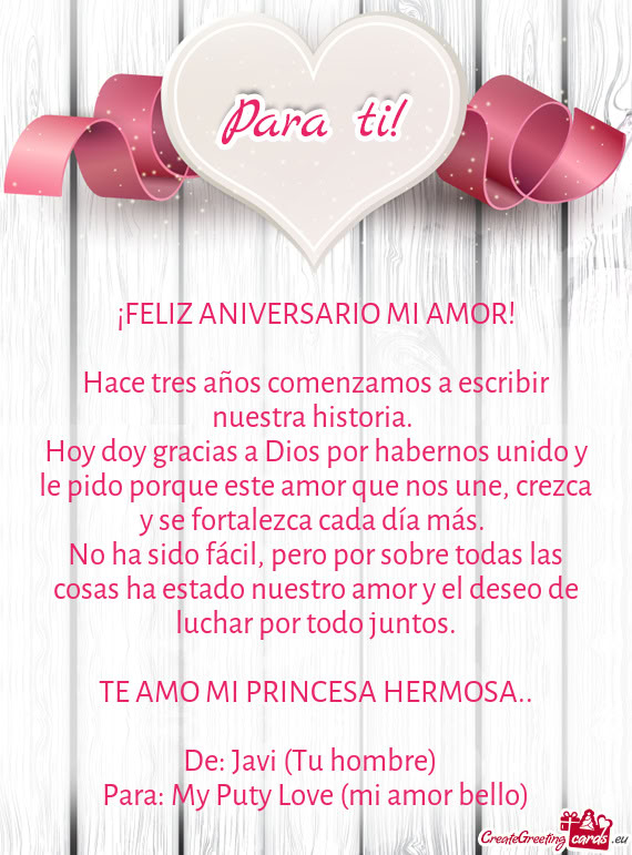 Hace tres años comenzamos a escribir nuestra historia