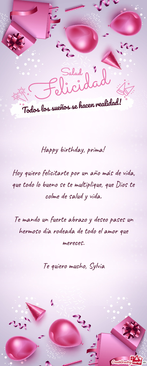 Happy birthday, prima