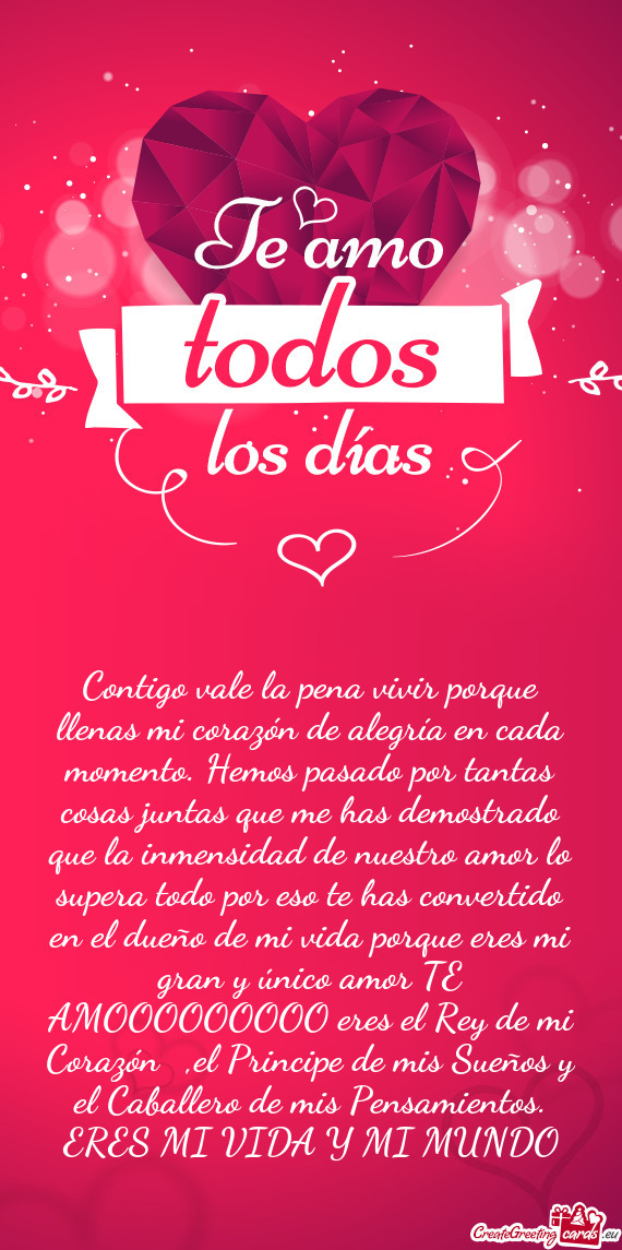 Has convertido en el dueño de mi vida porque eres mi gran y único amor TE AMOOOOOOOOO eres el Rey