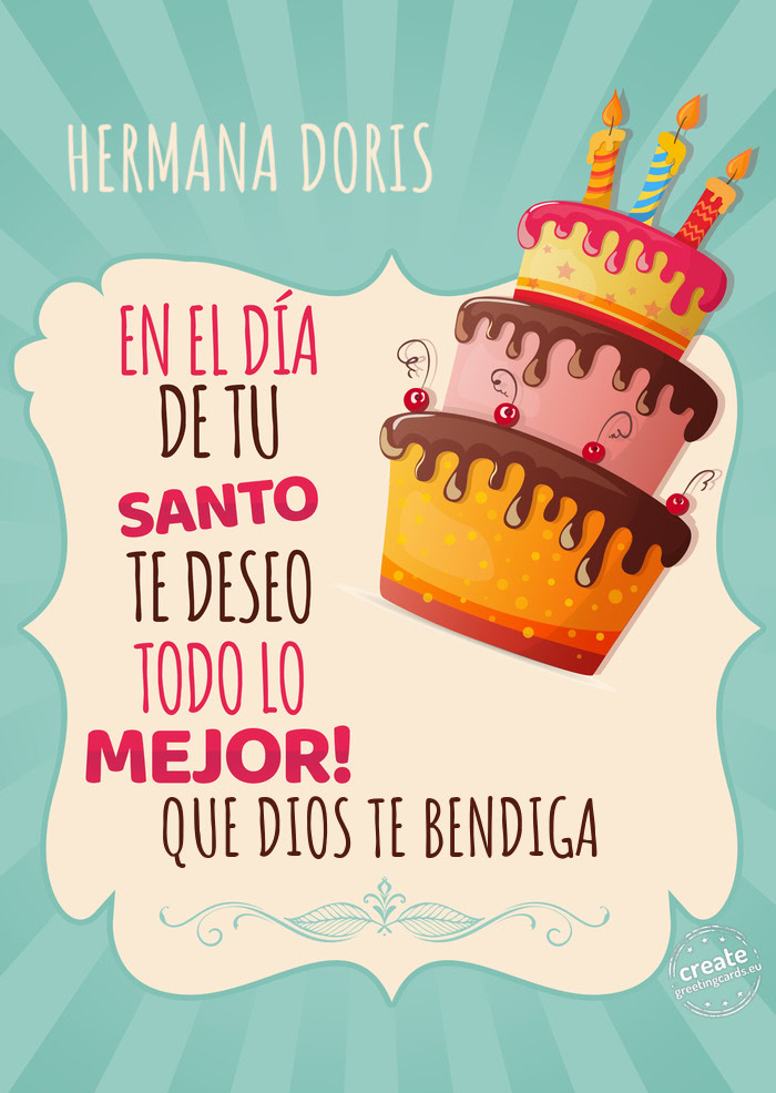 HERMANA DORIS QUE DIOS TE BENDIGA