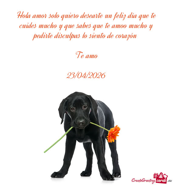 Hola amor solo quiero desearte un feliz día que te cuides mucho y que sabes que te amoo mucho y ped