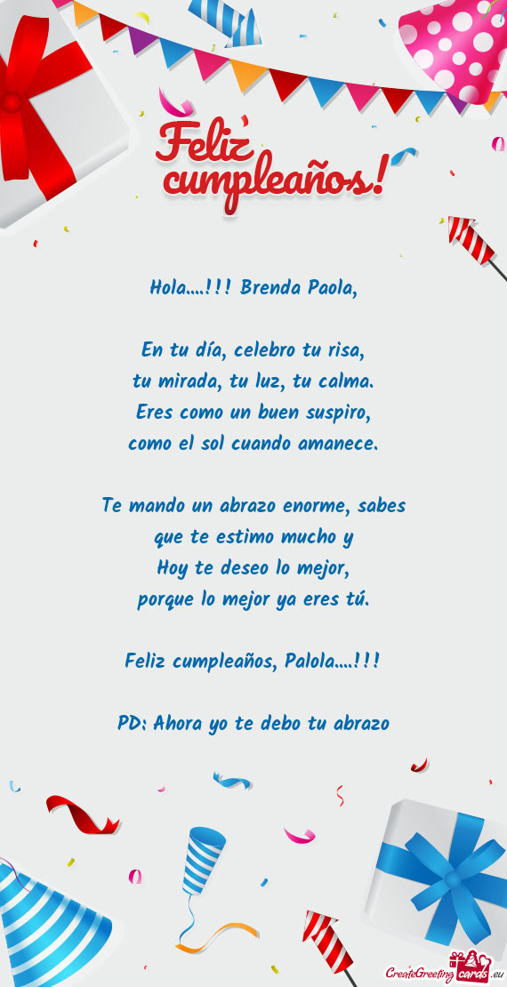 Hola....!!! Brenda Paola